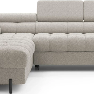 Eckschlafsofa EVADNE – hellbeige, linke Ecke