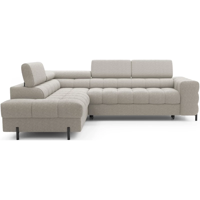 Eckschlafsofa EVADNE – hellbeige, linke Ecke