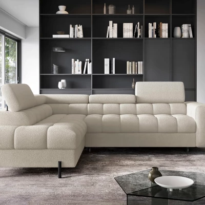 Eckschlafsofa EVADNE – beige, linke Ecke
