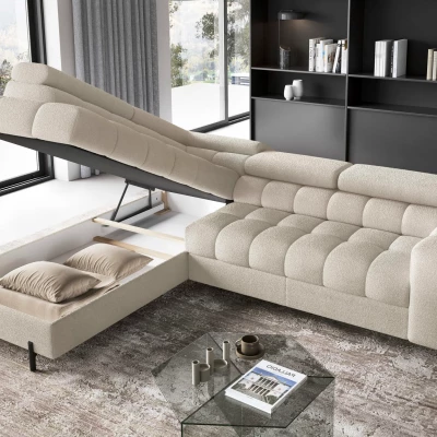 Eckschlafsofa EVADNE – beige, linke Ecke