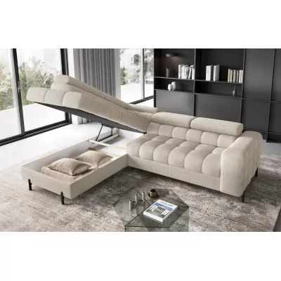 Eckschlafsofa EVADNE – beige, linke Ecke