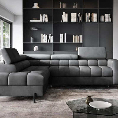 Eckschlafsofa EVADNE – dunkelgrau, linke Ecke
