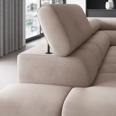 Eckschlafsofa EVADNE – dunkelbeige, linke Ecke