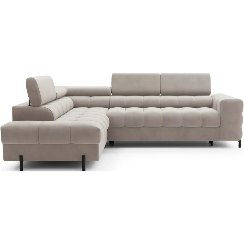 Eckschlafsofa EVADNE – dunkelbeige, linke Ecke