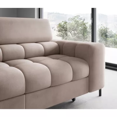 Eckschlafsofa EVADNE – dunkelbeige, linke Ecke