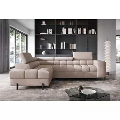 Eckschlafsofa EVADNE – dunkelbeige, linke Ecke