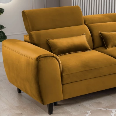 Elegantes Ecksofa SUNNIVA – Senf, rechte Ecke