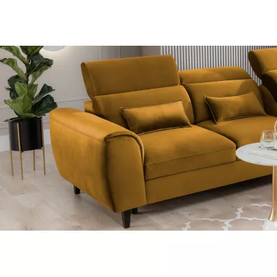 Elegantes Ecksofa SUNNIVA – Senf, rechte Ecke