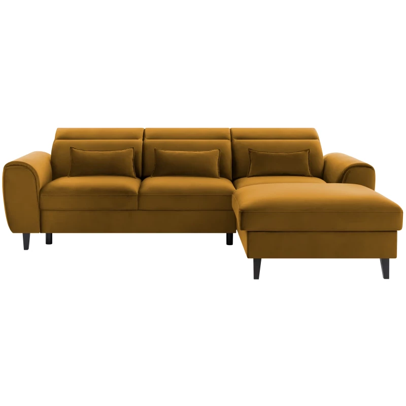 Elegantes Ecksofa SUNNIVA – Senf, rechte Ecke
