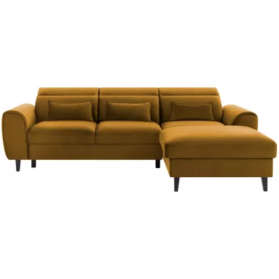 Elegantes Ecksofa SUNNIVA – Senf, rechte Ecke