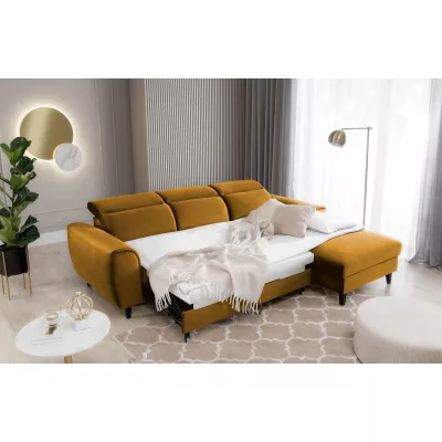 Elegantes Ecksofa SUNNIVA – Senf, rechte Ecke