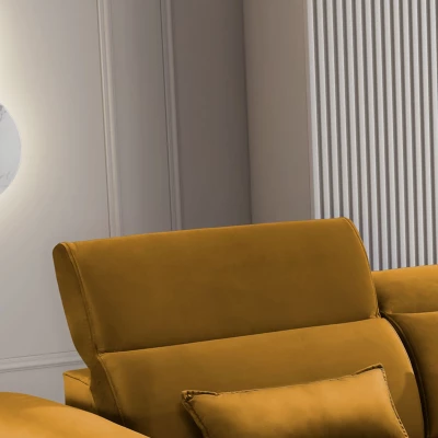 Elegantes Ecksofa SUNNIVA – Senf, rechte Ecke