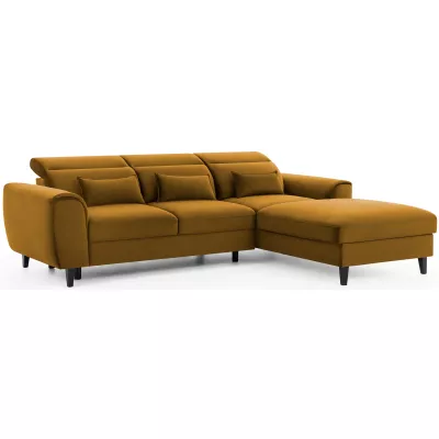 Elegantes Ecksofa SUNNIVA – Senf, rechte Ecke