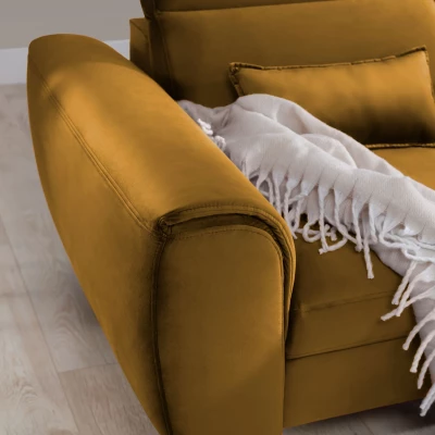 Elegantes Ecksofa SUNNIVA – Senf, rechte Ecke