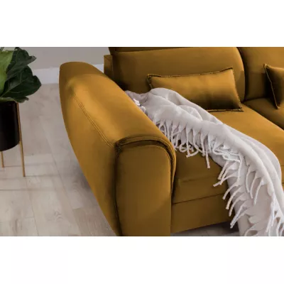 Elegantes Ecksofa SUNNIVA – Senf, rechte Ecke