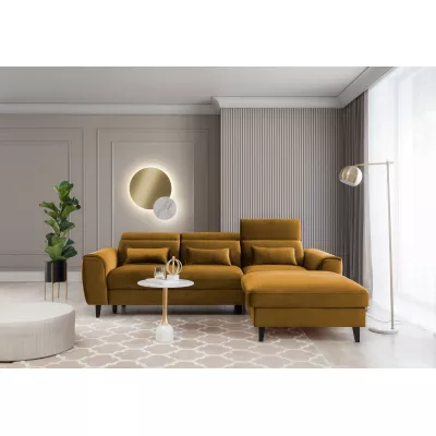 Elegantes Ecksofa SUNNIVA – Senf, rechte Ecke