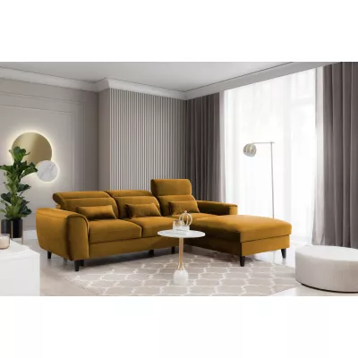 Elegantes Ecksofa SUNNIVA – Senf, rechte Ecke