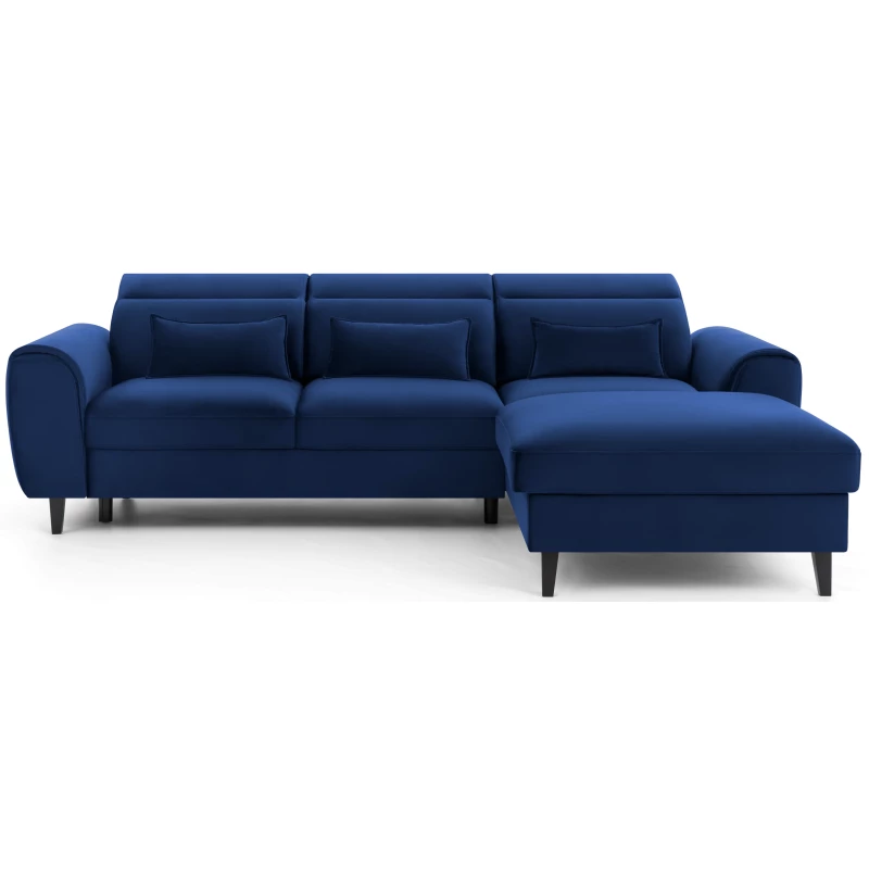 Elegantes Ecksofa SUNNIVA – blau, rechte Ecke