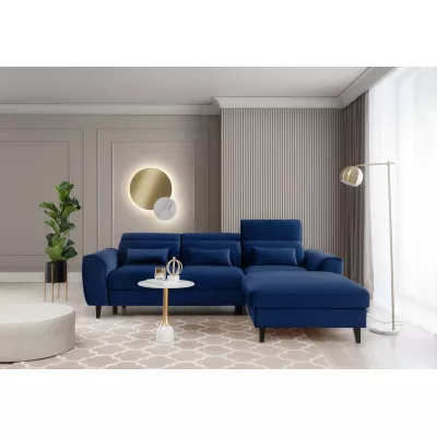 Elegantes Ecksofa SUNNIVA – blau, rechte Ecke