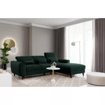 Elegantes Ecksofa SUNNIVA – dunkelgrün, rechte Ecke