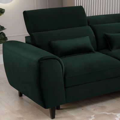 Elegantes Ecksofa SUNNIVA – dunkelgrün, rechte Ecke
