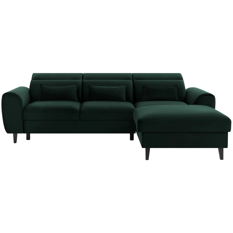 Elegantes Ecksofa SUNNIVA – dunkelgrün, rechte Ecke
