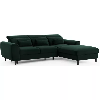 Elegantes Ecksofa SUNNIVA – dunkelgrün, rechte Ecke