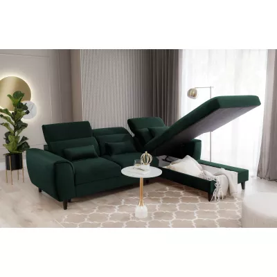 Elegantes Ecksofa SUNNIVA – dunkelgrün, rechte Ecke