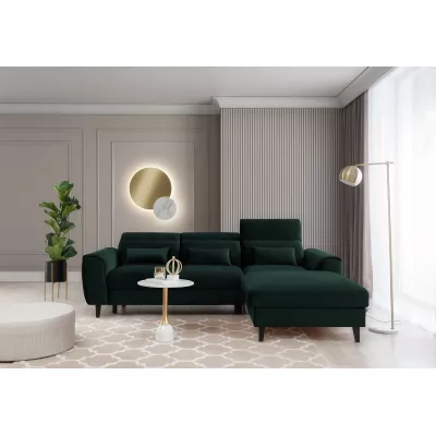 Elegantes Ecksofa SUNNIVA – dunkelgrün, rechte Ecke