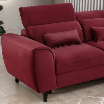 Elegantes Ecksofa SUNNIVA – rot, rechte Ecke