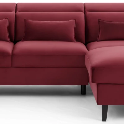 Elegantes Ecksofa SUNNIVA – rot, rechte Ecke