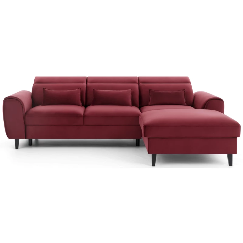 Elegantes Ecksofa SUNNIVA – rot, rechte Ecke