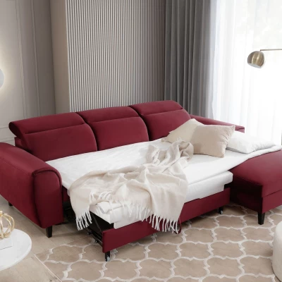 Elegantes Ecksofa SUNNIVA – rot, rechte Ecke