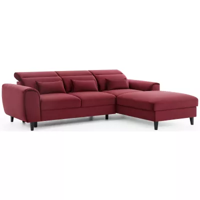 Elegantes Ecksofa SUNNIVA – rot, rechte Ecke