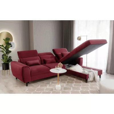 Elegantes Ecksofa SUNNIVA – rot, rechte Ecke