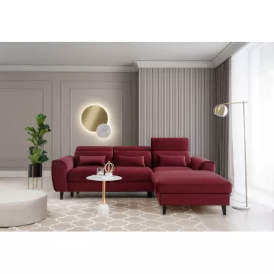Elegantes Ecksofa SUNNIVA – rot, rechte Ecke