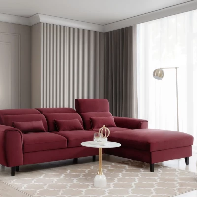 Elegantes Ecksofa SUNNIVA – rot, rechte Ecke