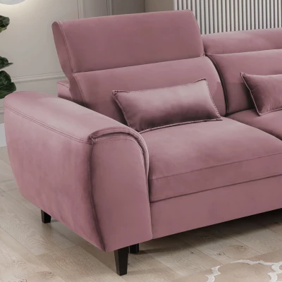 Elegantes Ecksofa SUNNIVA - rosa, rechte Ecke