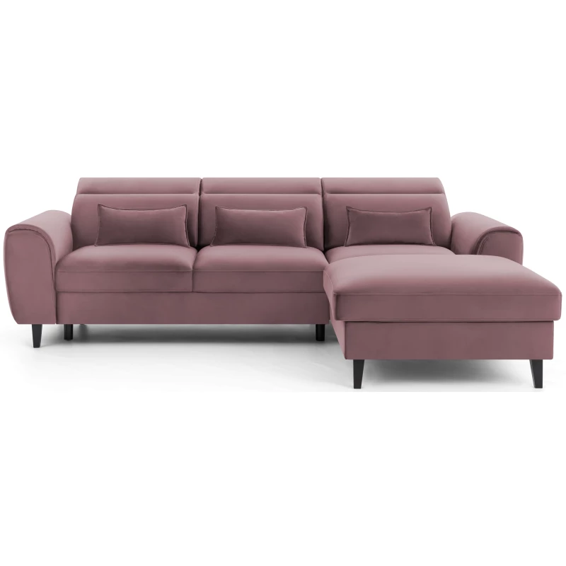 Elegantes Ecksofa SUNNIVA - rosa, rechte Ecke