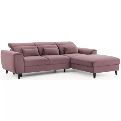 Elegantes Ecksofa SUNNIVA - rosa, rechte Ecke