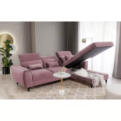 Elegantes Ecksofa SUNNIVA - rosa, rechte Ecke