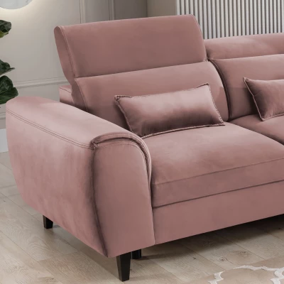 Elegantes Ecksofa SUNNIVA – hellrosa, rechte Ecke
