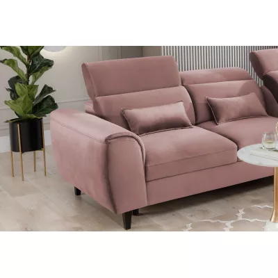 Elegantes Ecksofa SUNNIVA – hellrosa, rechte Ecke