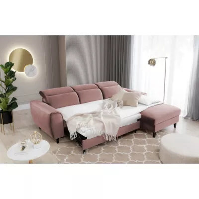 Elegantes Ecksofa SUNNIVA – hellrosa, rechte Ecke