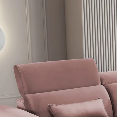 Elegantes Ecksofa SUNNIVA – hellrosa, rechte Ecke