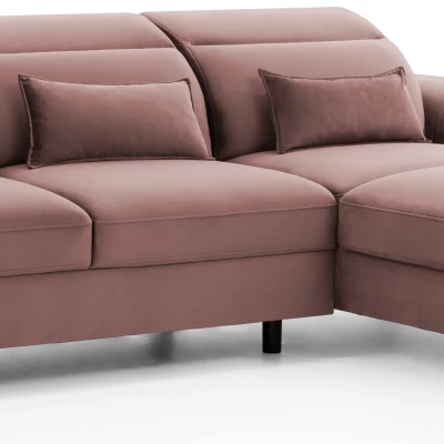 Elegantes Ecksofa SUNNIVA – hellrosa, rechte Ecke