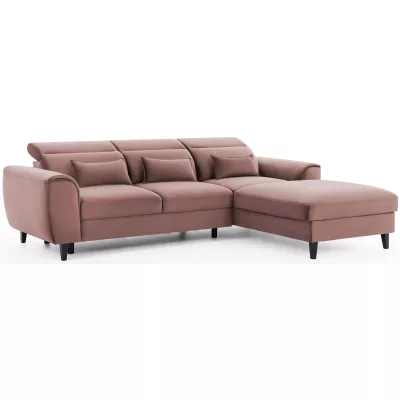 Elegantes Ecksofa SUNNIVA – hellrosa, rechte Ecke