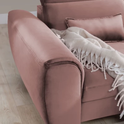 Elegantes Ecksofa SUNNIVA – hellrosa, rechte Ecke