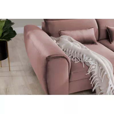 Elegantes Ecksofa SUNNIVA – hellrosa, rechte Ecke
