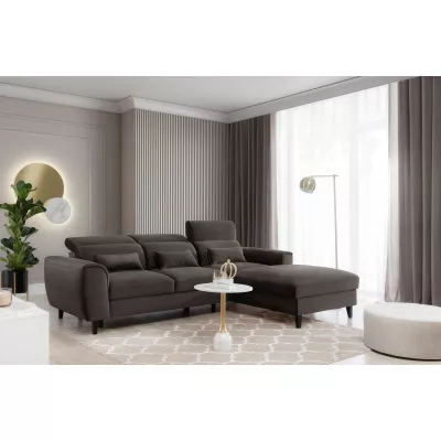 Elegantes Ecksofa SUNNIVA - braun, rechte Ecke